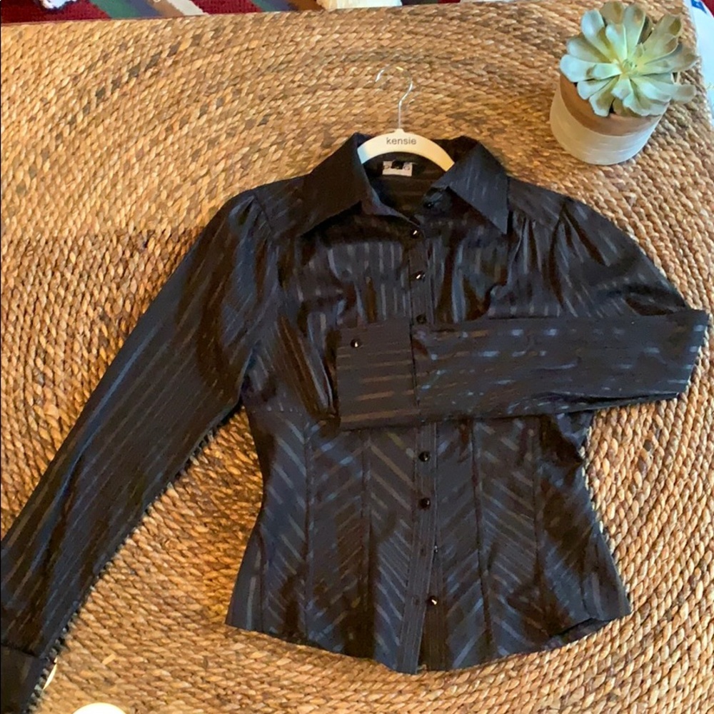 Black Bebe Button Down